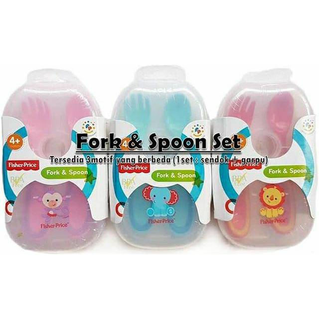 ♥BabyYank♥ FISHER PRICE FORK &amp; SPOON SET / SENDOK GARPU BAYI DENGAN KOTAK