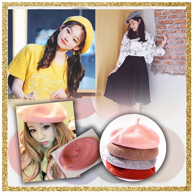 TOPI BARET SELEBGRAM  KUPLUK BARET Hat Topi Fashion Korea WINTER PELUKIS DINGIN (1KG=20PCS) ZB