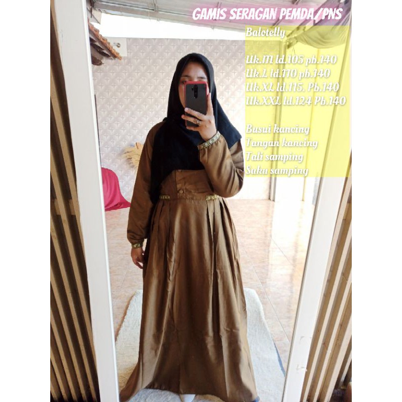 GAMIS BALOTELLY PREMIUM SERAGAM PEMDA/PNS /GAMIS KHAKI UK.M,L,XL,XXL