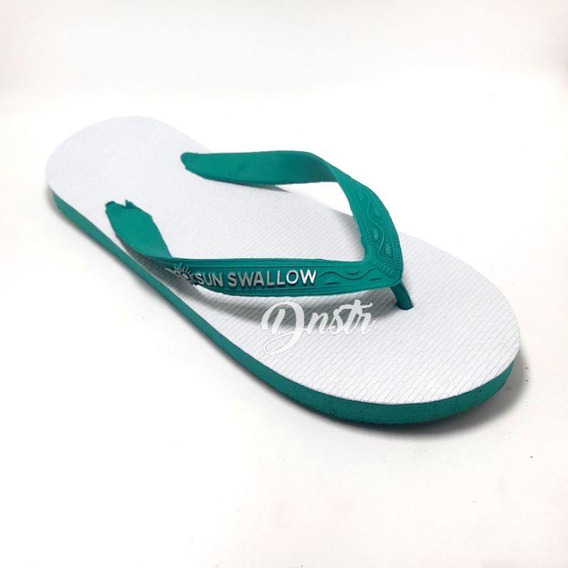 Sandal jepit pria sun swallow putih klasik ukuran besar 41 - 44