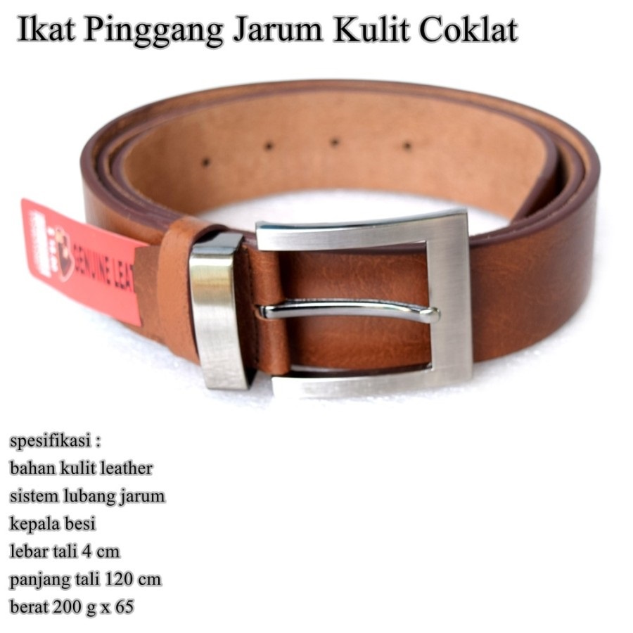 Ikat pinggang pria model jarum tusuk kulit coklat / ikat pinggang pria model jarum tusuk kulit asli PU Leather / ikat pinggang pria model jarum tusuk dewasa / ikat pinggang pria model jarum tusuk keren gaul