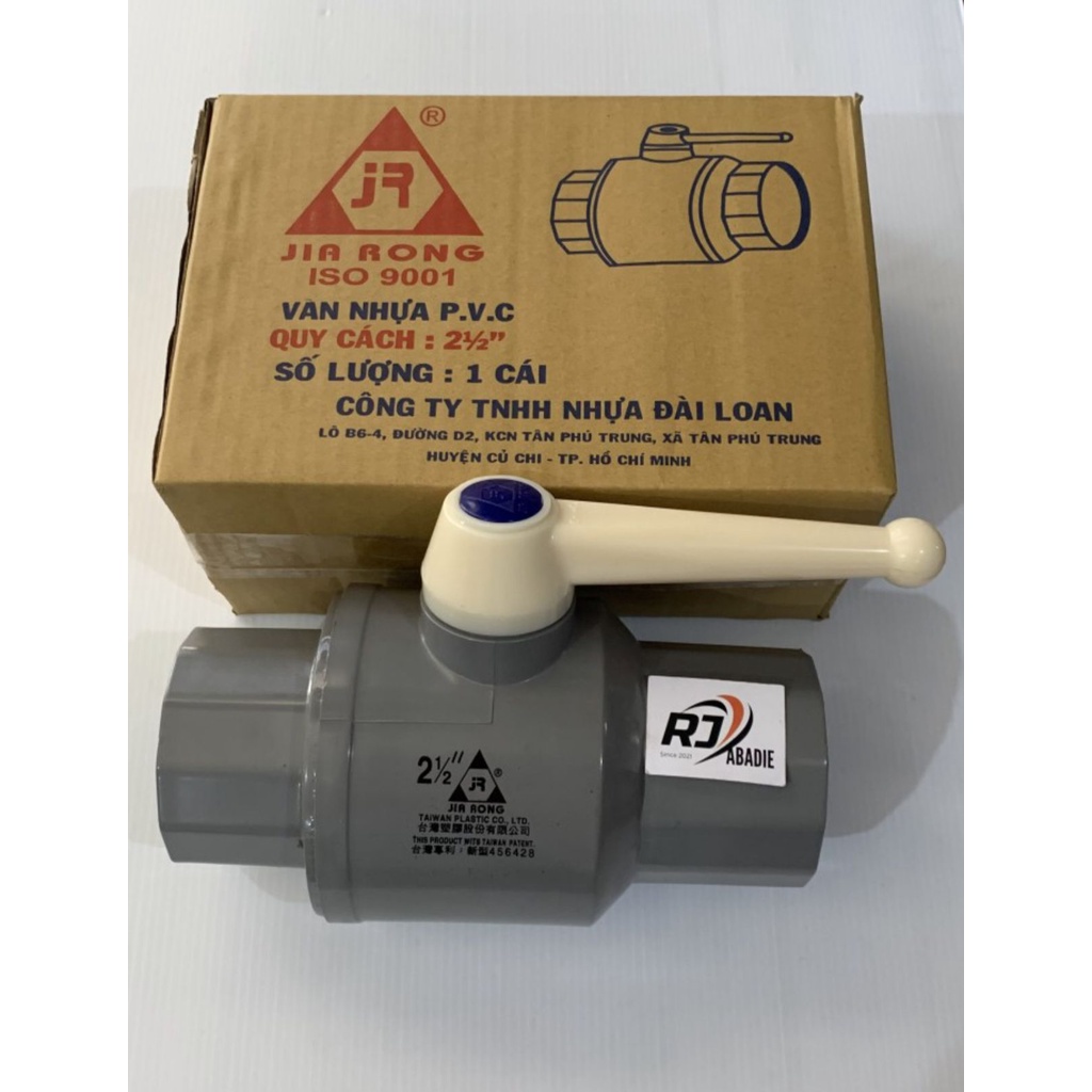 Stop Kran Ball Valve PVC Plastik Model Jarum Jia Rong 2 1/2 Inch