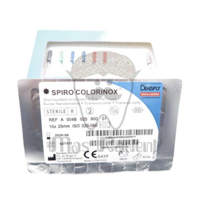 Mas Radent Dentsply Spiro Colorinox Barbed Broach Jarum Ekstirpasi panjang 21 mm/25 mm