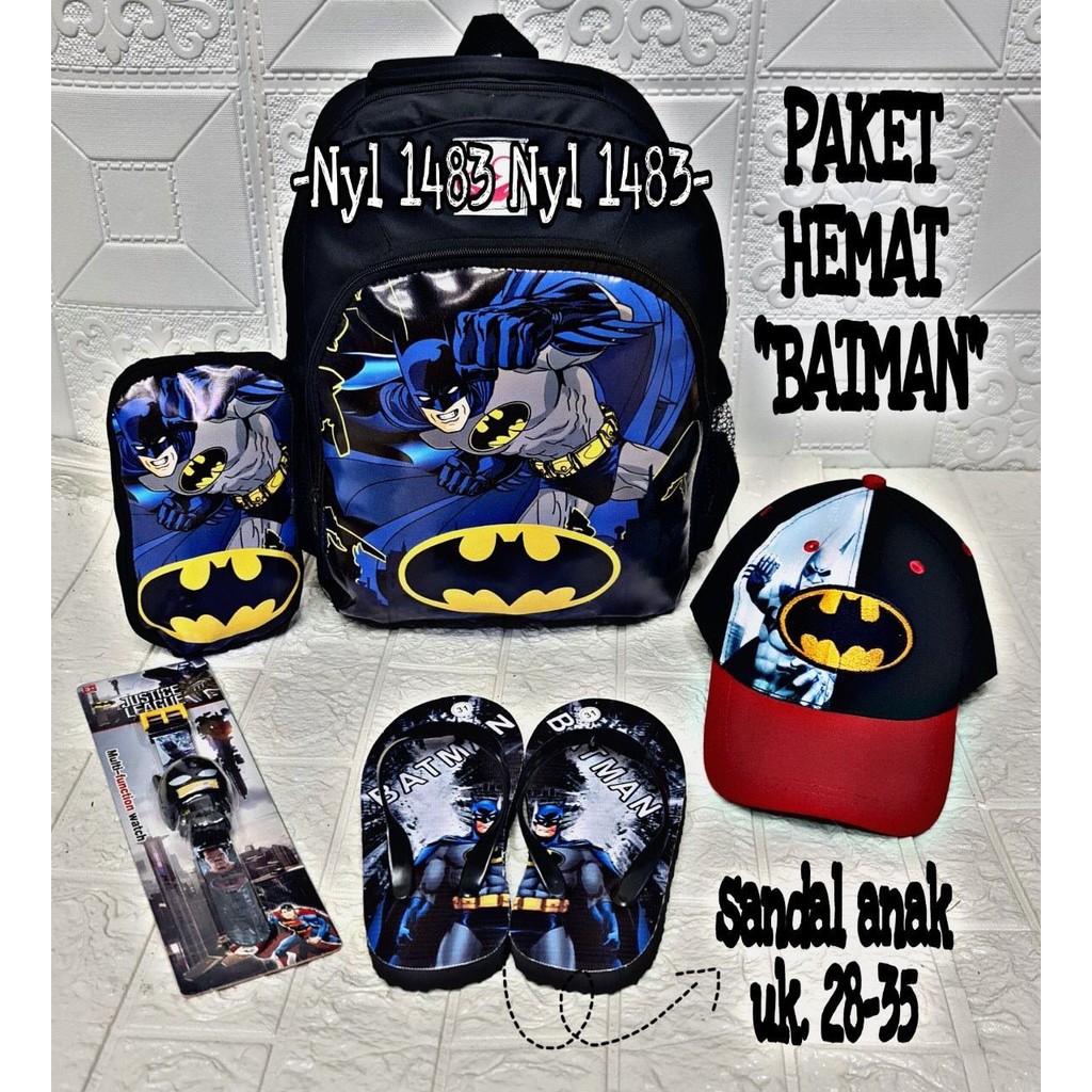 [BIG SALE] PROMO 10.10 SALE PAKET KOMPLIT 4 IN 1 HEMAT TAS RANSEL ANAK LAKI LAKI MOTIF KARAKTER SUPERHERO