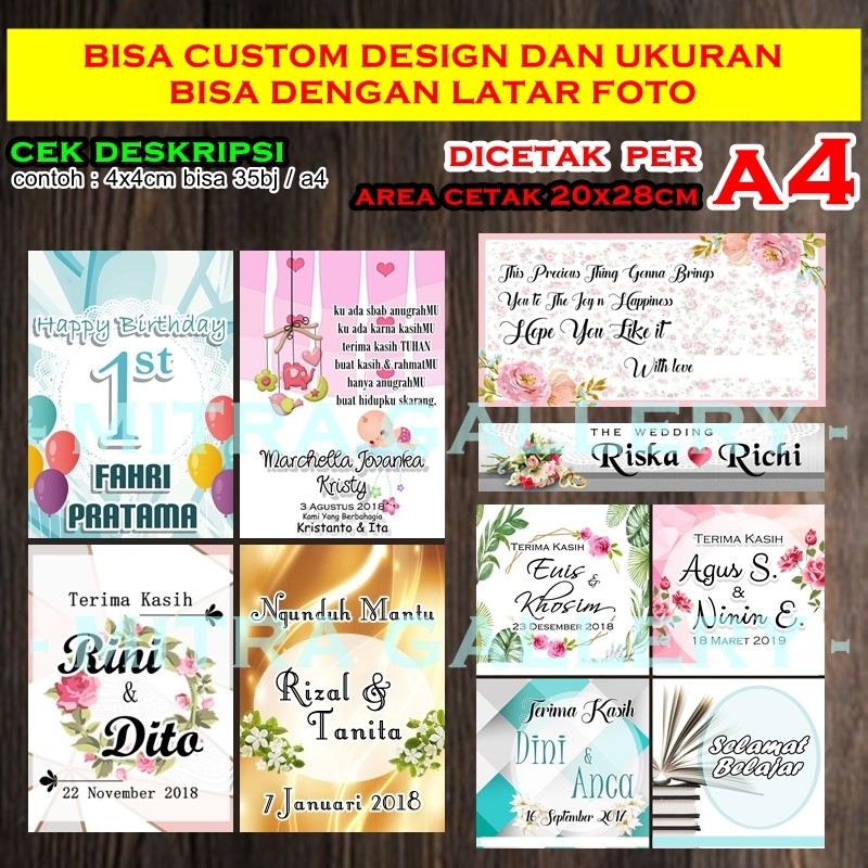 Jual Custom Design And Ukuran Cetak Per A4 Kartu Ucapan Terima Kasih Card Souvenir Shopee 6787