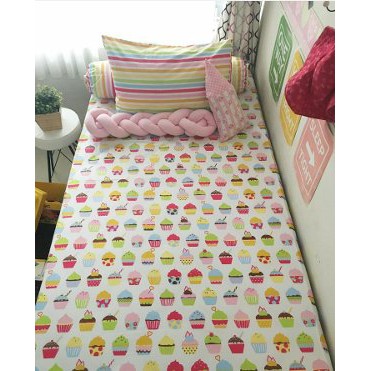 Promo Sprei motif Cupcakes rainbow ST22021706 uk 180x200x20 Berkualitas