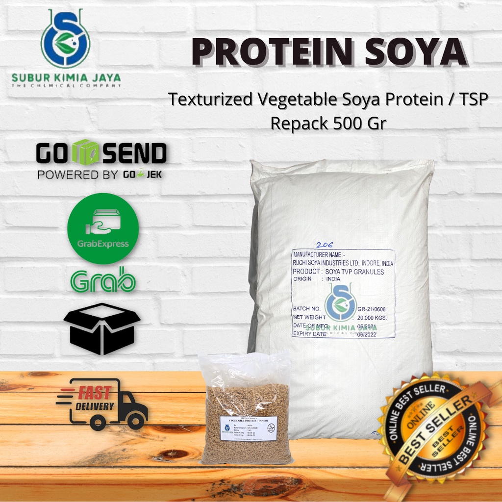 

Texturized Soy Protein / TSP / TVP Ex India 500 gr / Daging Nabati / Protein Pengganti Daging