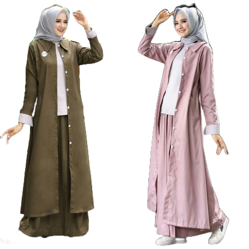 D'hanna - Seragam One Set Setelan Rok Cardigan Wanita Yeo Toyobo Wollycrepe