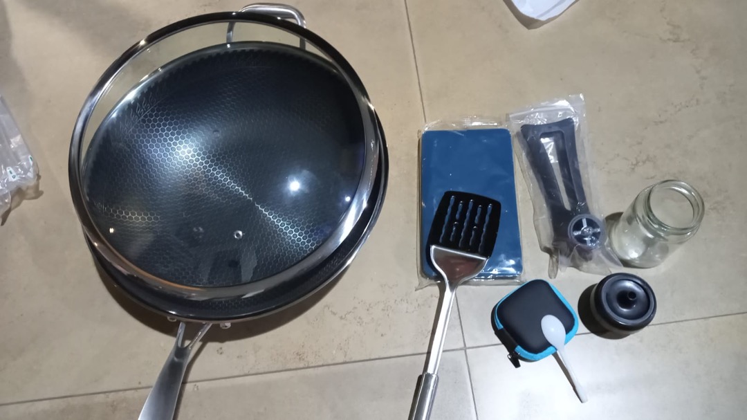 Premium Wajan Penggorengan Kuali Wok Pan Stainless 304 Anti Gores Anti Lengket Menjaga Kesehatan