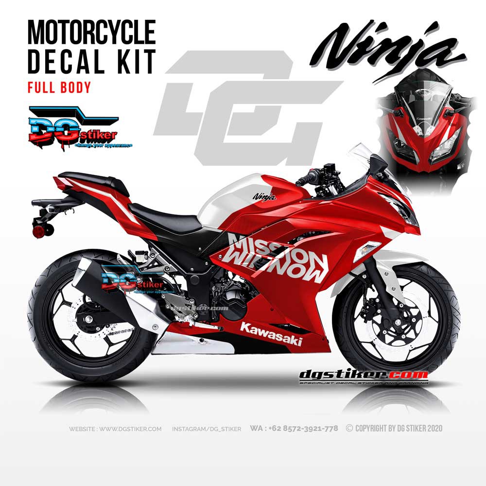 Decal Ninja 250 FI Merah Ducati DG Stiker