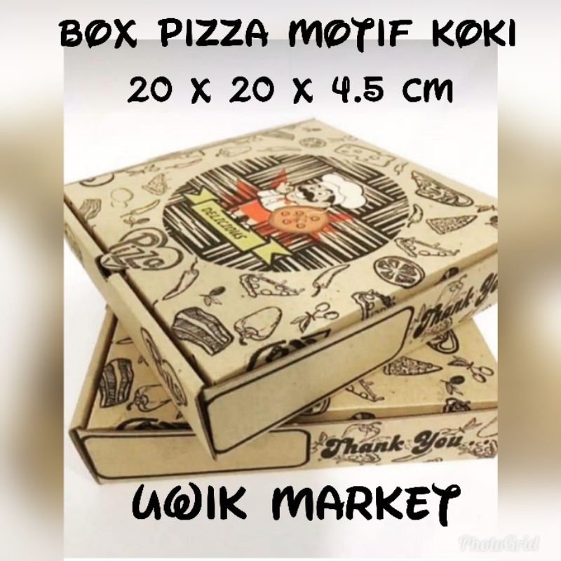 BOX PIZZA UK. 20 MOTIF /KARDUS PIZZA COKLAT/DIECUT-2