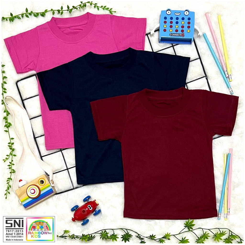 KAOS ANAK POLOS LENGAN PENDEK / ATASAN ANAK UNISEX MURAH / OBLONG ANAK BERKUALITAS 1-3 TAHUN