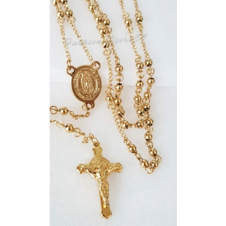 Kalung Rosario import titanium gold / kalung Rosario /kalung rohani / kalung rosario titanium TOG004