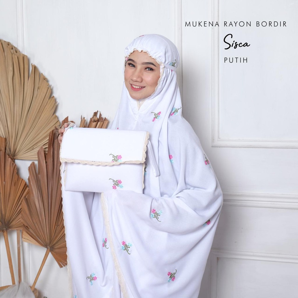 MUKENA BALI TASIK - MUKENA DEWASA RAYON BORDIR SISCA