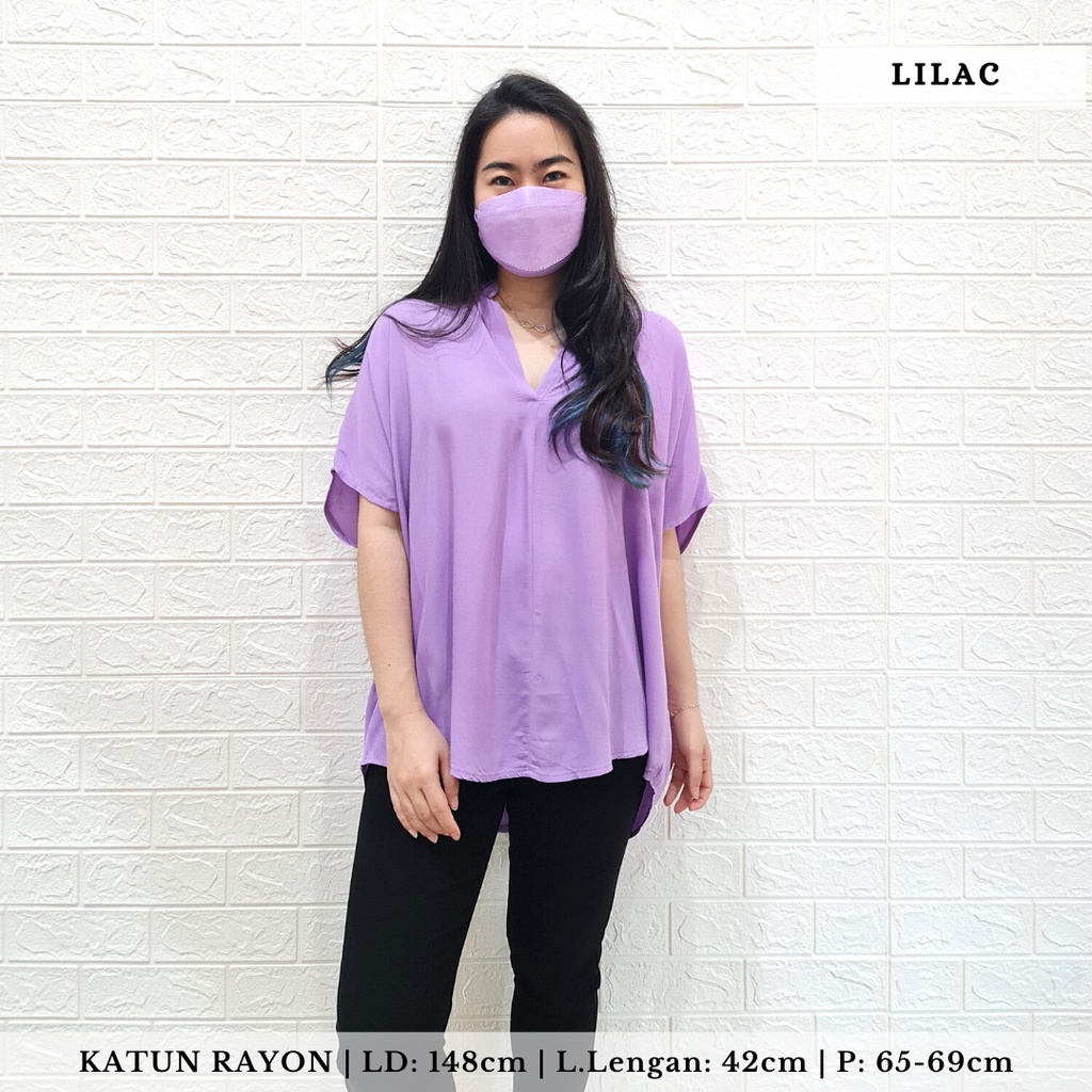 2904 CARITA OVERSIZE TOP BLOUSE BIGSIZE JUMBO FELICIA BLOUSE-LILAC