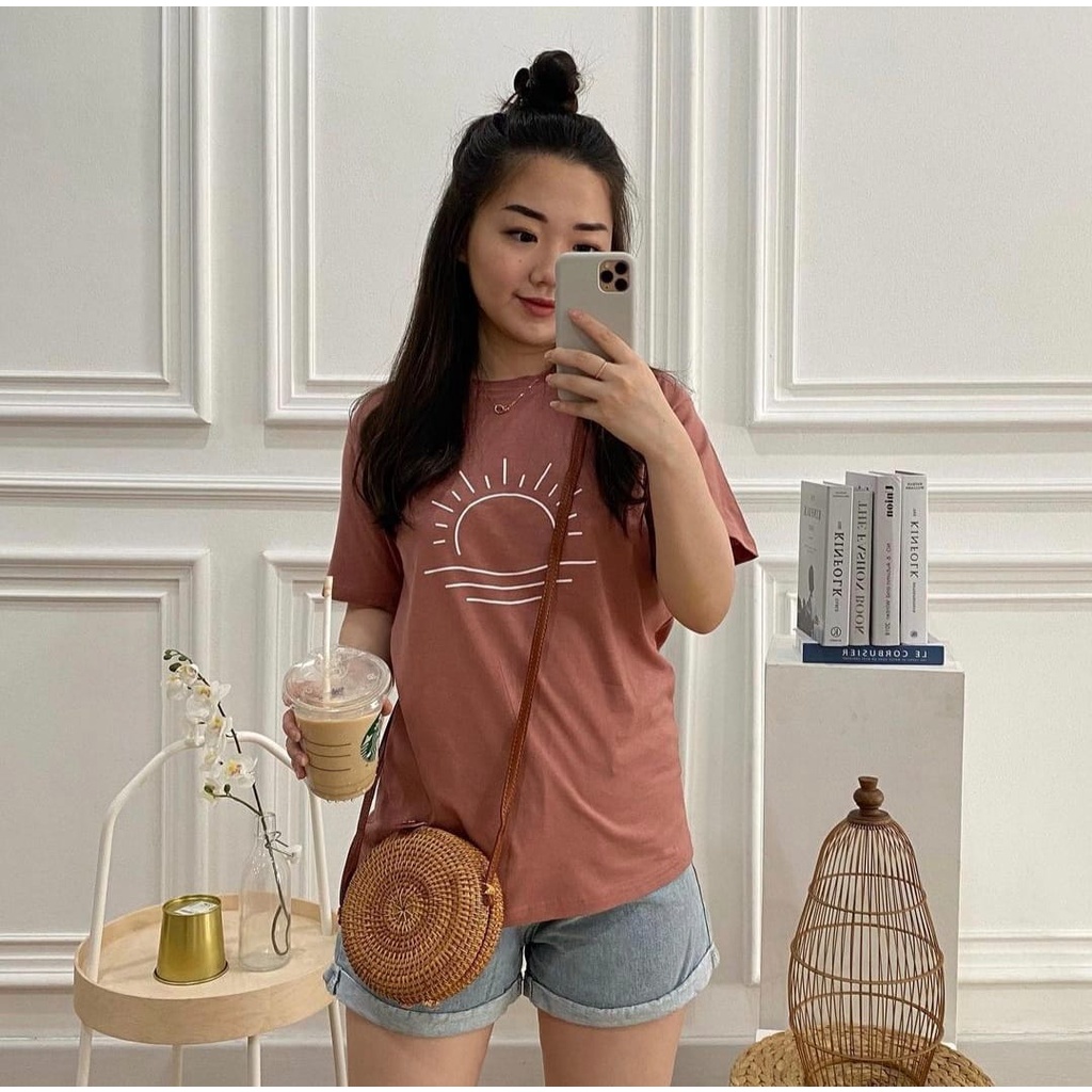 KAOS TUMBLR DUSTY ROSE | BAJU TSHIRT TUMBLR TEE PINK KOREAN KOREA STYLE PENDEK WANITA