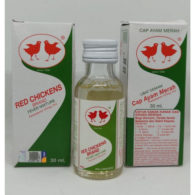 OBAT DEMAM CAP AYAM MERAH / OBAT FLU 30ML