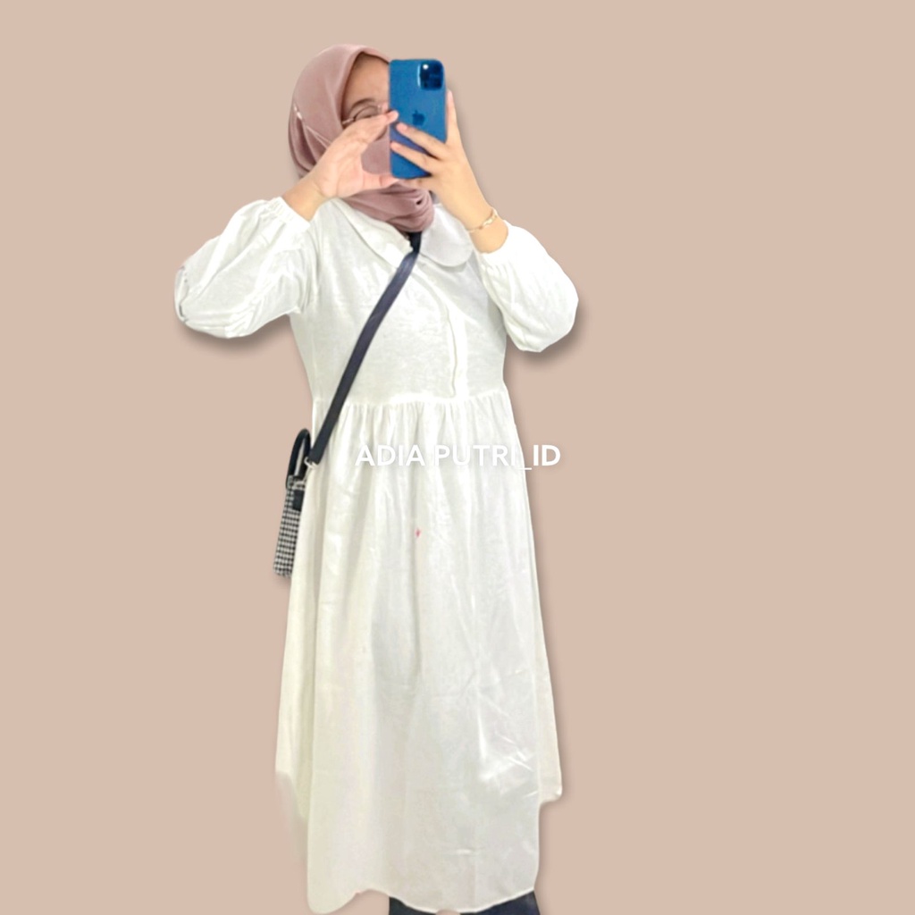 Long Tunik Fashion Wanita Terbaru Gamis Linen