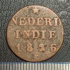 #17.NIS. UANG KUNO / KOIN KUNO 1/4 STUIVER NEDERL INDIE TAHUN 1826 (S)