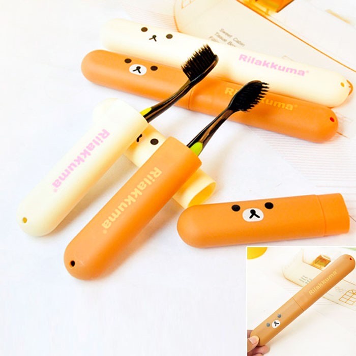 TEMPAT SIKAT GIGI Motif RILAKUMA Toothbrush Case TRAVEL - MKM