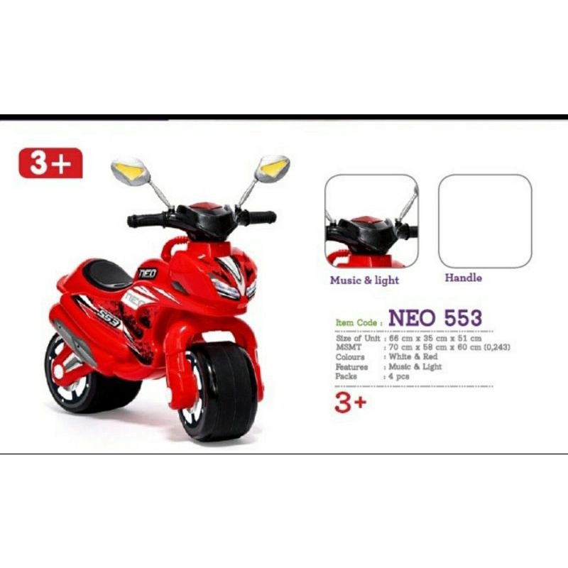 Mainan Sepeda Motor Balap Anak Neo 553 - Mainan Sepeda Motor Tunggang Anak