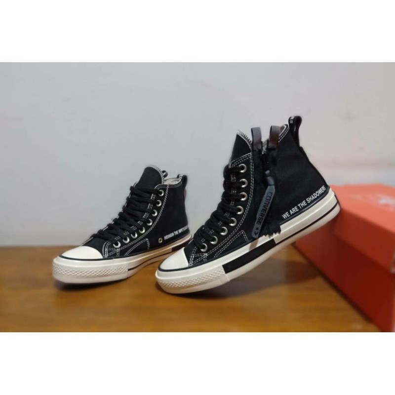 TERBARU SEPATU CONVERSE ALL STAR 70S HIGH ZIPPER SHADOWER BLACK WHITE PREMIUM QUALITY BNIB TERLARIS