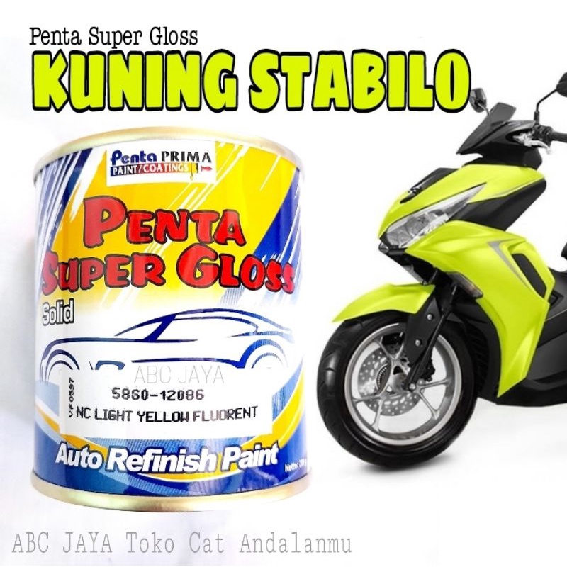 Cat Duco Penta Super Gloss NC Light Yellow Fluorent Kuning Stabilo Kuning Hijau Solid Mobil Sepeda M