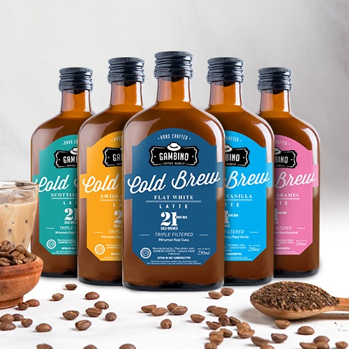 

Gambino Coffee Pack of 5 Bottles Cold Brew Latte