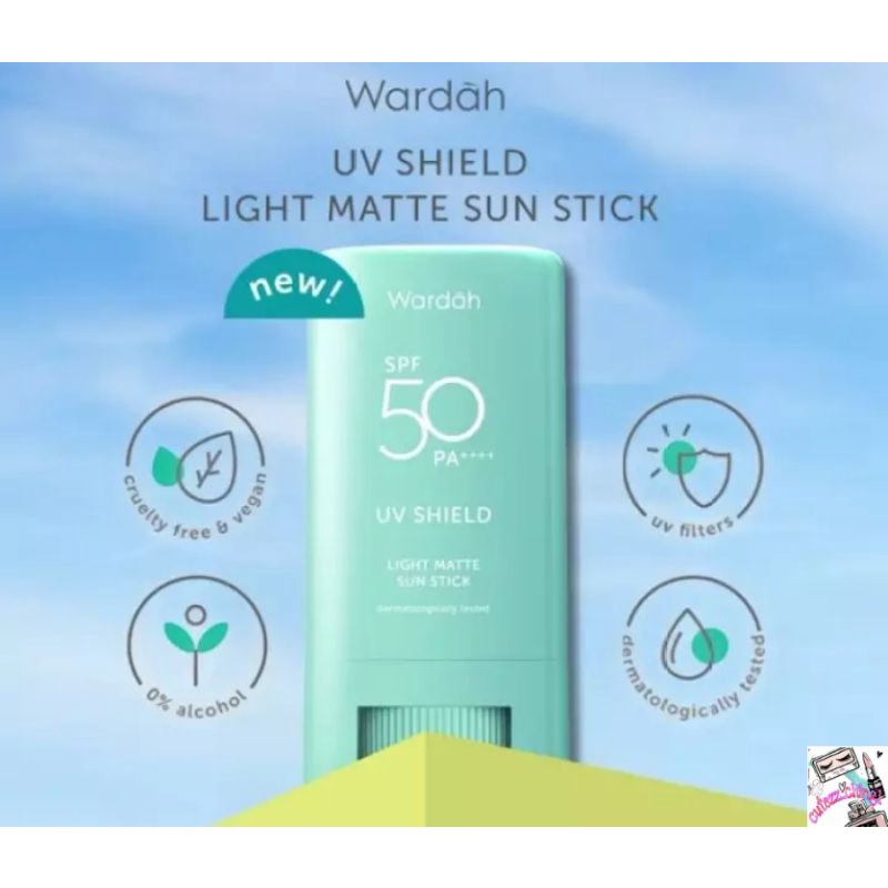 ☃Cutezz_Ching1☃Wardah UV Shield Light Matte Sun Stick SPF 50 PA+++ 22g