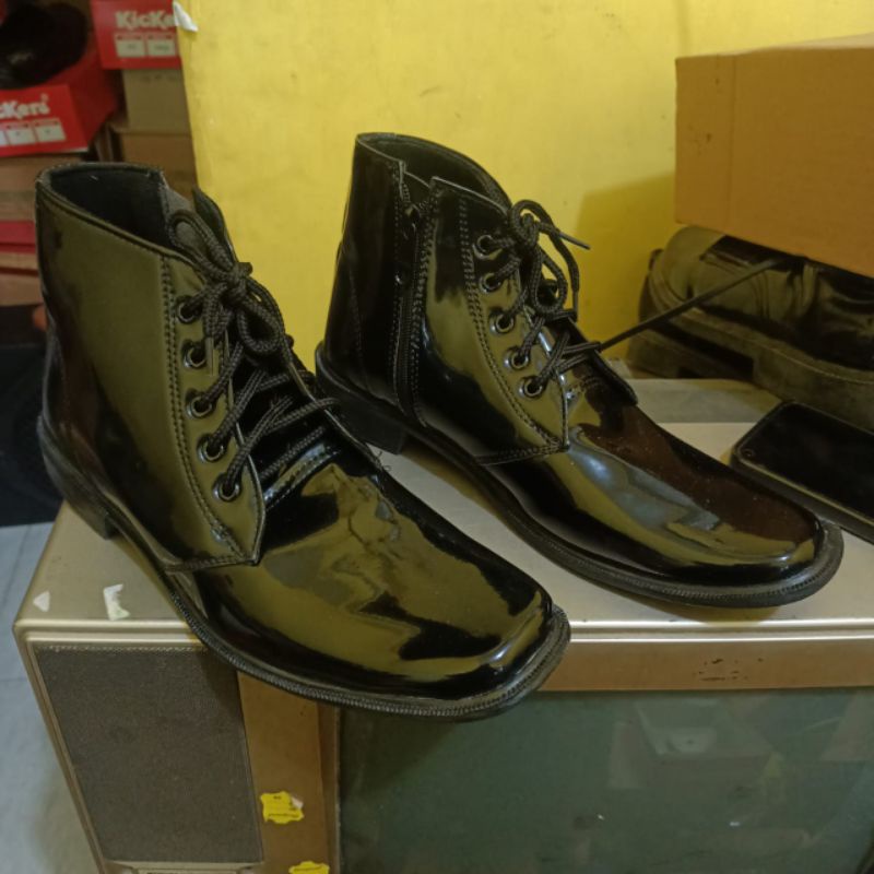 sepatu PDH resleting tali 02 lax