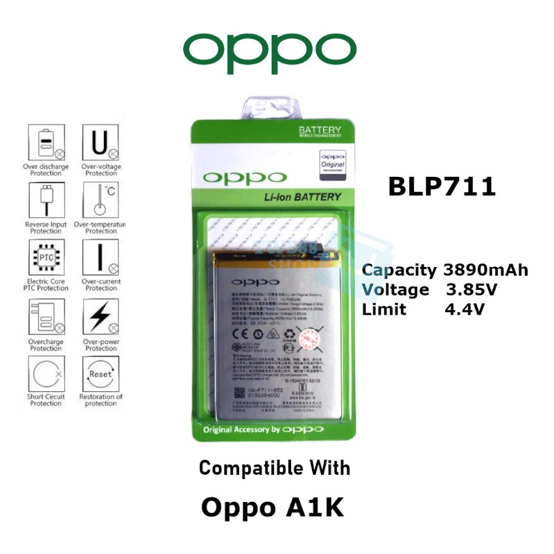 Batre Battery Baterai For Oppo BLP711 / A1K