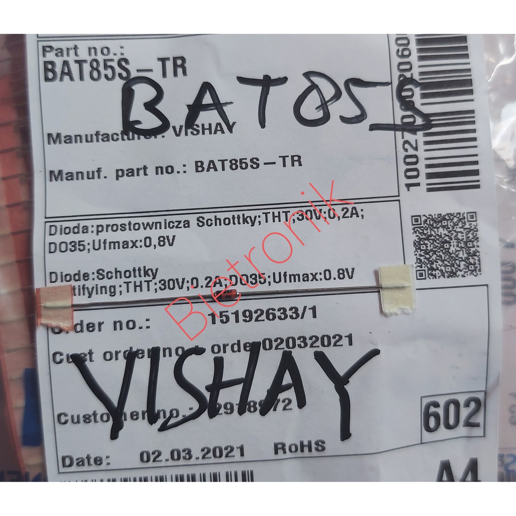 BAT85 BAT85S Schottky Barrier Diode Original VISHAY