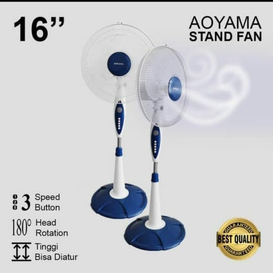 KIPAS ANGIN BERDIRI 16IN 16INCH 16 INCH AOYAMA STANDFAN SNI BERKUALITAS