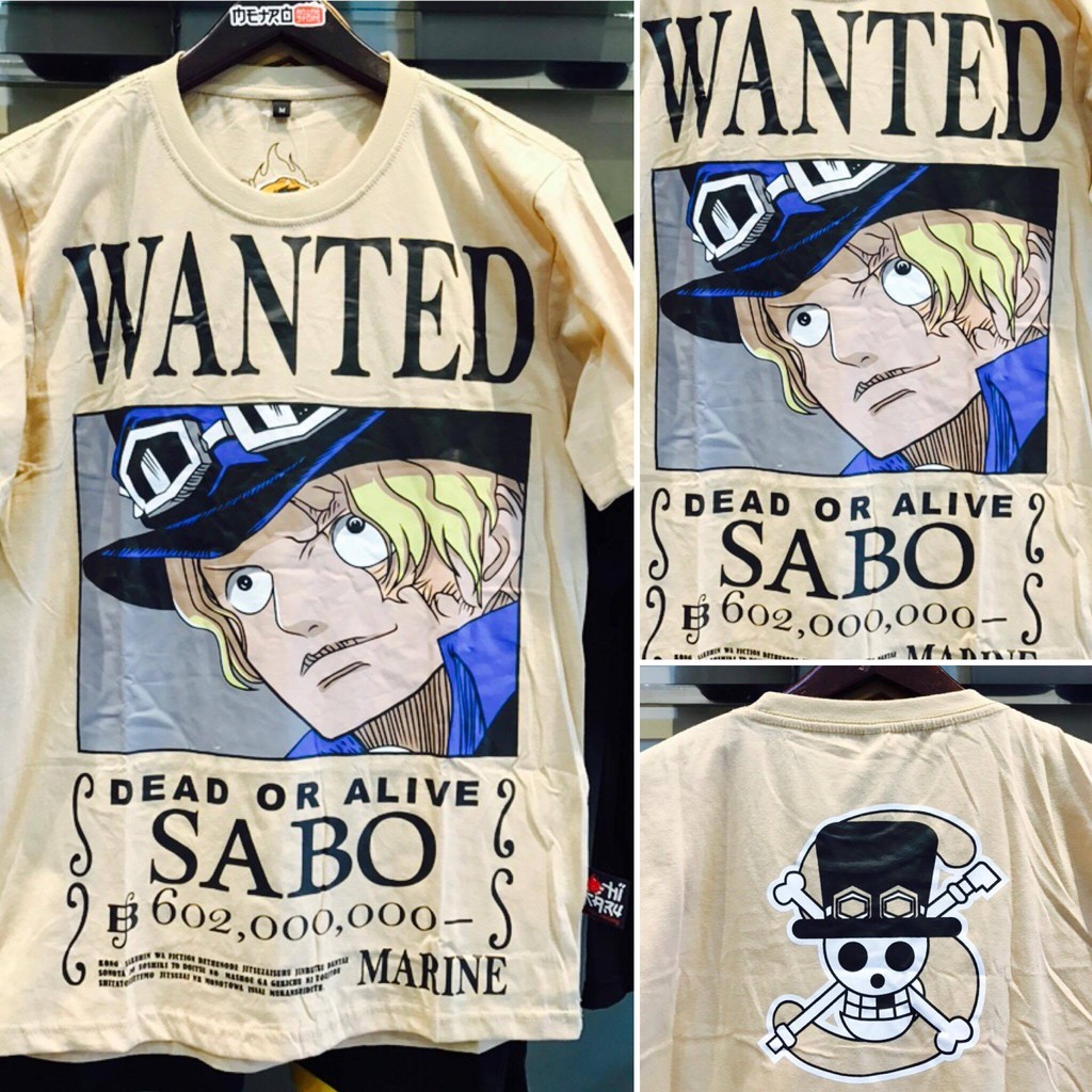 Kaos Sabo Wanted Cream Onepiece