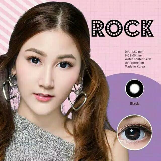 Softlens Rock Black Choco sepasang warna botol normal minus kacamata Rockblack