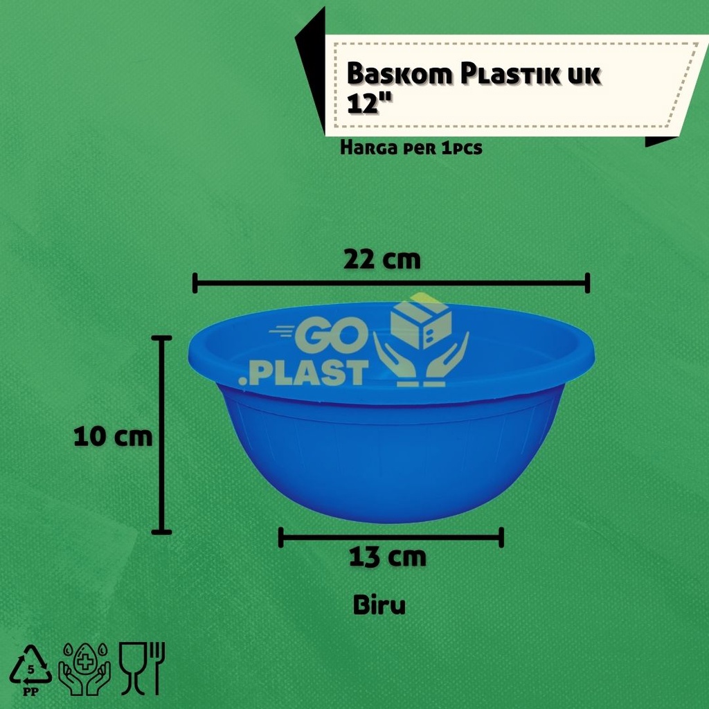 [12PCS/6 PCS] BASKOM PLASTIK BASKOM SERBAGUNA 12&quot;
