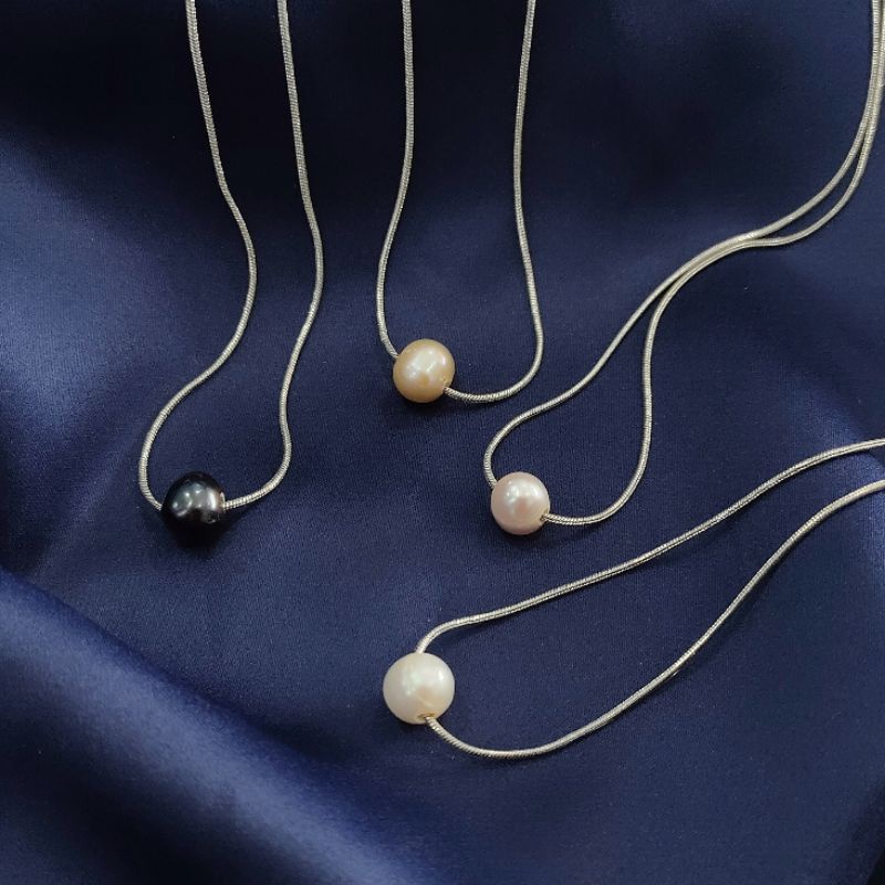 Kalung lapis emas mutiara air tawar asli lombok Kalung Kalung mutiara Aksesoris mutiara lombok Kalun