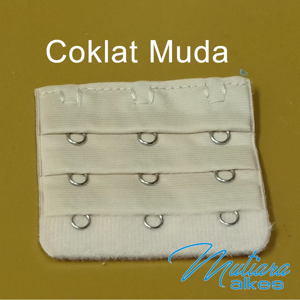 Pengait Bra Extension / Penyambung tali BH 3 kait / Sambungan Bra Save-Coklat Muda