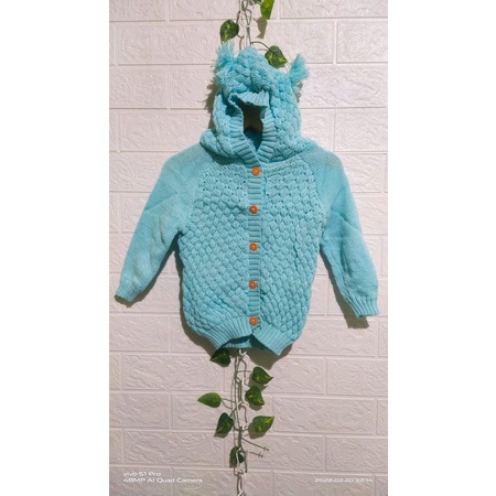KIDS HOODIE POPCORN RAJUT / CARDIGAN RAJUT ANAK / SWEATER HOODIE ANAK RAJUT / SWEATER HOODIE PREMIUM / KARDIGAN ANAK 1-3 TAHUN
