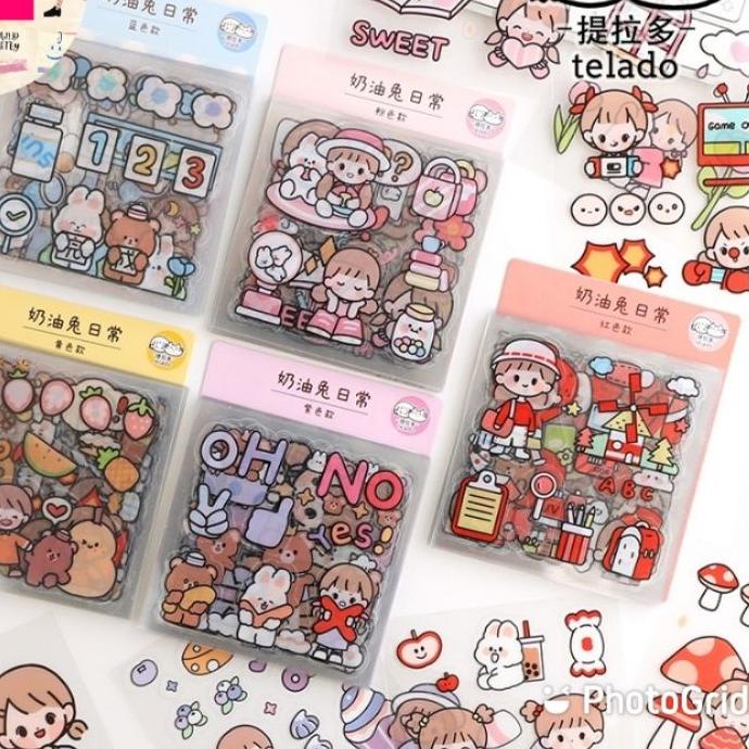 

20 stiker PET telado 2D Cute BUJO waterproof Planner Deco diary Botol Motivasi jurnal ,,