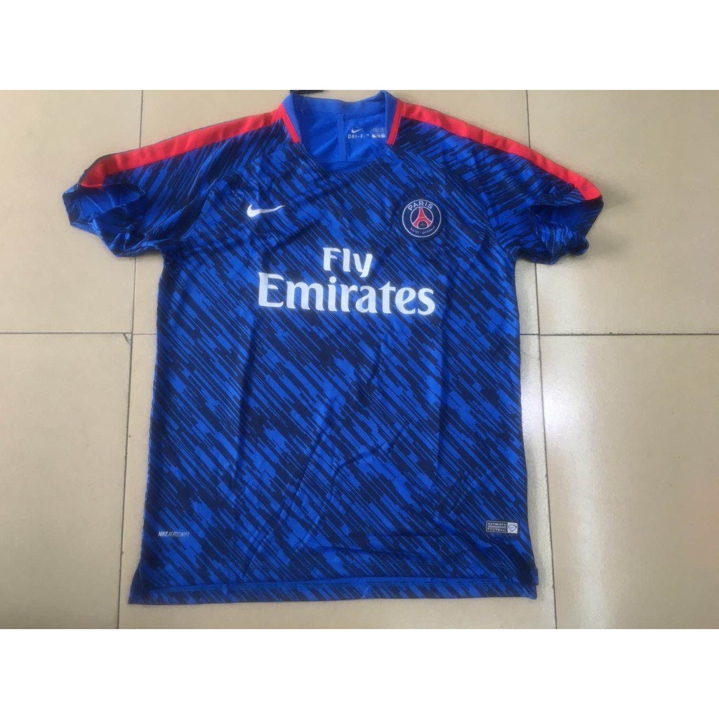 PSG PREMATCH BIRU jersey bola training 2018 2019 grade TAi HEF Baju Bola Klasik Jersey Murah TA