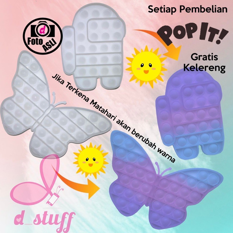 Figdet Push bubble pop it Toy mainan anak tiktok free kelereng / gundu-1
