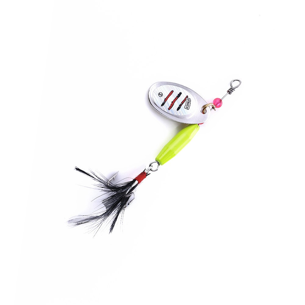 HENGJIA 6pcs/lot Umpan payet panas with feather freshwater spoon Spinner Fishing Lure Metal Hard Sequin Artificial Bait