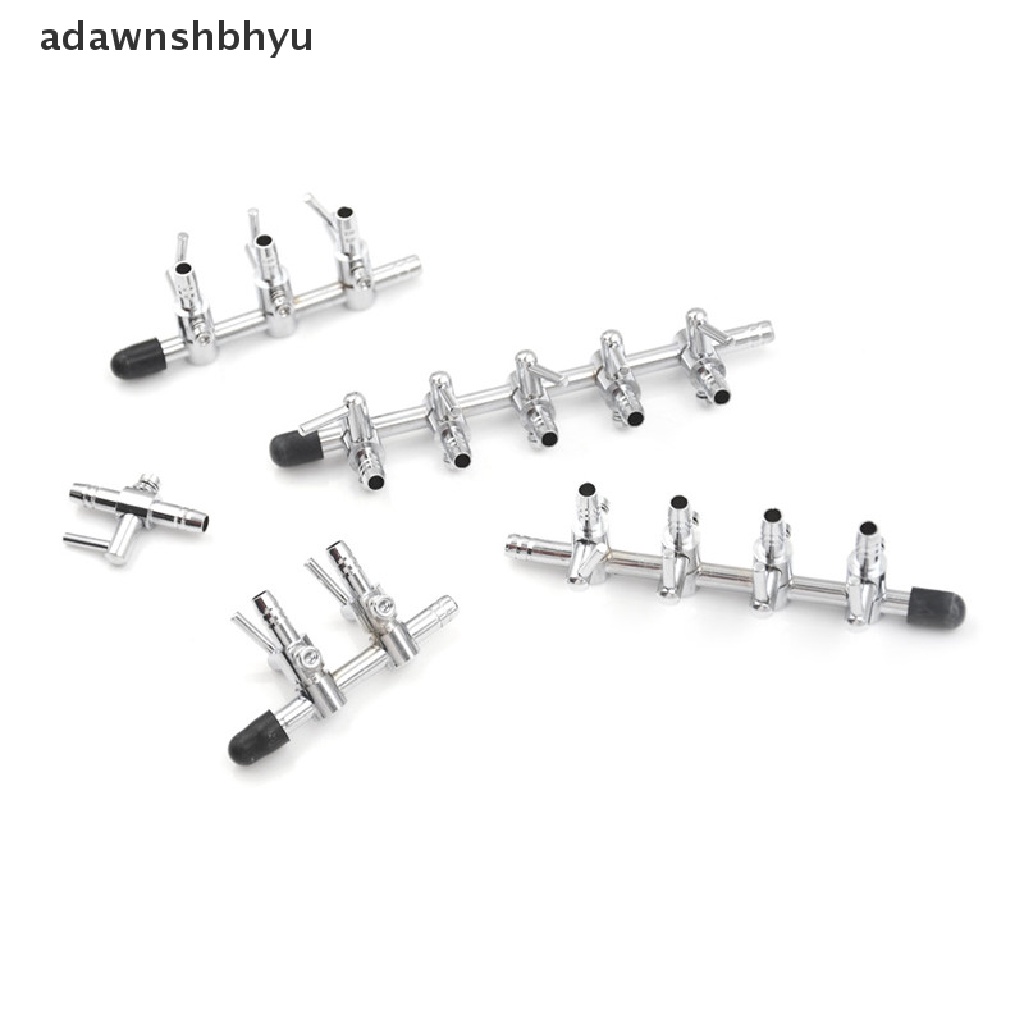 Adawnshbhyu 1pc Tangki Aquarium Pompa Angin Air Flow Tabung Pipa Jalur Katup Kontrol Stainless Steel