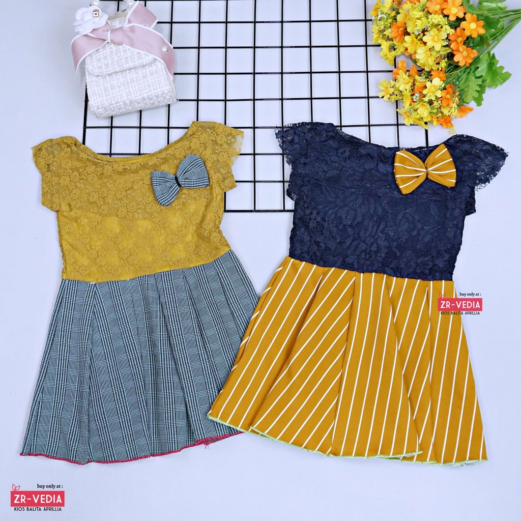 Dress Adiva Bayi - 4 Tahun / Dres Brukat Kensi bayi Perempuan Gaun Pesta Balita Baju Kids Import