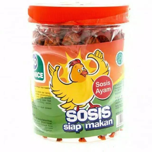 

SO NICE Sosis Siap Makan Rasa AYAM 1 Dus isi 6 Toples