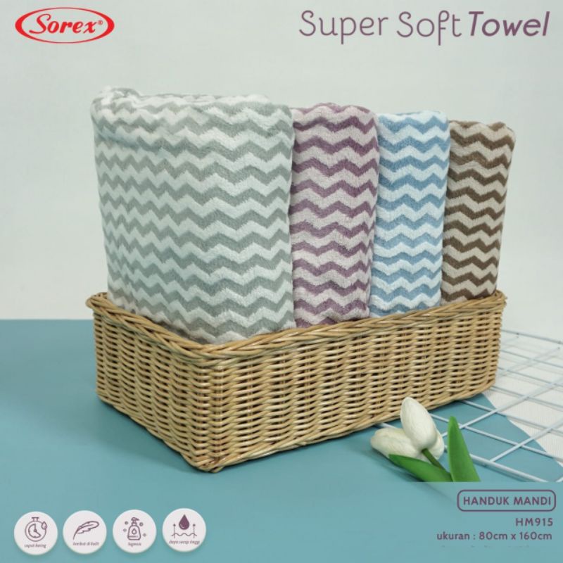 Sorex super soft towel HM 915 handuk mandi dewasa microfiber