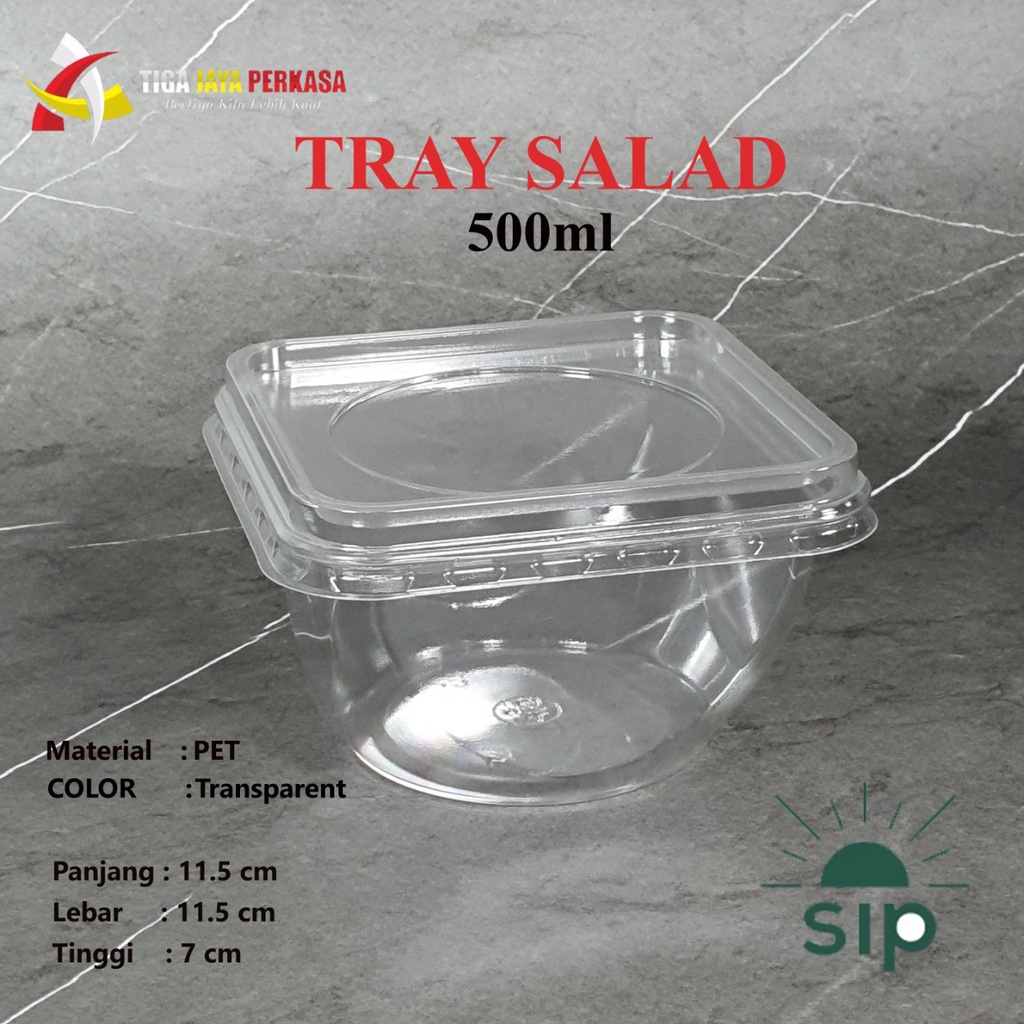 Tray Salad SIP 500ml / Tray Salad Buah / Tray Mangkok Plastik - isi 50pcs