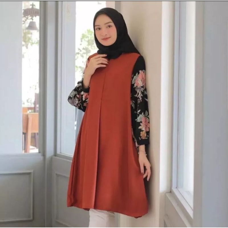 Rosha Tunik Moscrepe Terbaru/ Tunik Wanita Muslim/ Fashion Muslim Kekinian