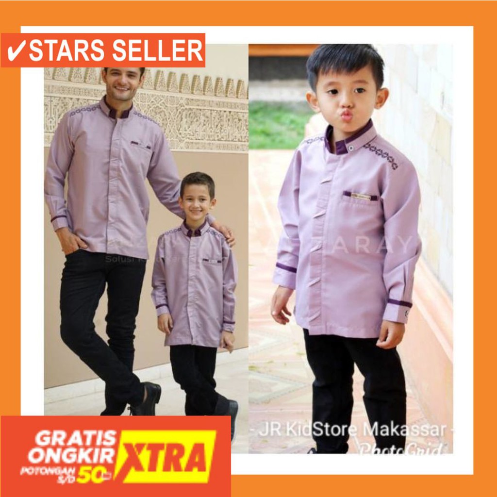 PAKAIAN MUSLIM TERBAIK PALING ANAK ORANG TUA PINK MURAH / Koko Couple Mizan series ORI Ahzarayy-